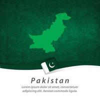 bandera de pakistán con mapa vector