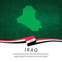 Iraq flag with map vector