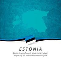 bandera de estonia con mapa vector