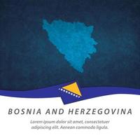 bandera de bosnia y herzegovina con mapa vector