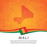 bandera de mali con mapa vector