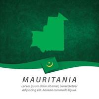 Mauritania flag with map vector