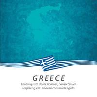 bandera de grecia con mapa vector