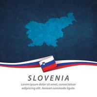 Slovenia flag with map vector