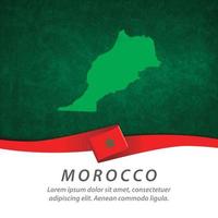 Morocco flag with map vector