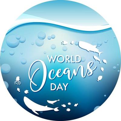 World Ocean Day banner isolated