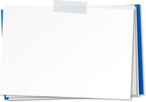 Plantilla de nota de papel vacía con cinta adhesiva vector