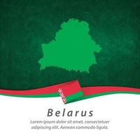 Belarus flag with map vector