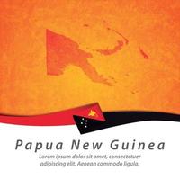 bandera de papua nueva guinea con mapa vector