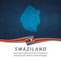 Swaziland flag with map vector