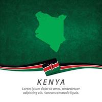 Kenya flag with map vector