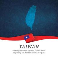 Taiwan flag with map vector