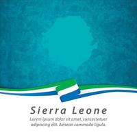 bandera de sierra leona con mapa vector