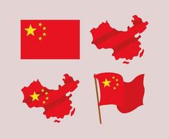 diseños de banderas chinas vector