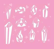 cute crystals shiny vector