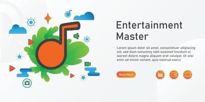 entertainment Landing page template. creative website template designs. editable Vector illustration.