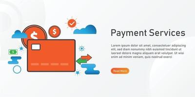 payment services Landing page template. creative website template designs. editable Vector illustration.