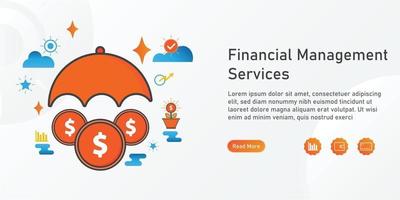 financial security Landing page template. creative website template designs. editable Vector illustration.