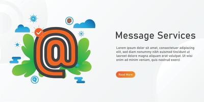 message Landing page template. creative website template designs. editable Vector illustration.