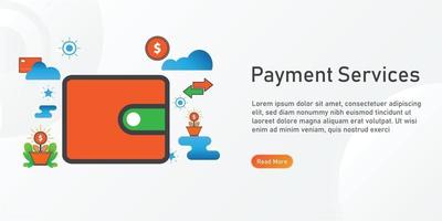 payment services Landing page template. creative website template designs. editable Vector illustration.