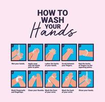 clean hands infographic vector