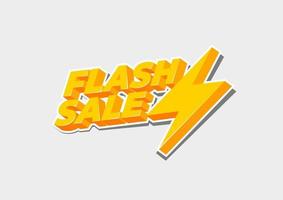 Trendy flash sale with yellow thunder label. vector