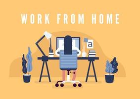 Work from home concept. Graphic design workspace. Designers sitting on the desk. vector
