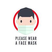 por favor use un letrero de mascarilla. vector