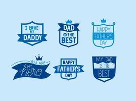 fathers day badges vector