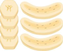 Set of banana cut in half vector