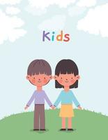 little kids illustration vector