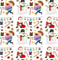 Seamless pattern with Christmas elements on white background vector