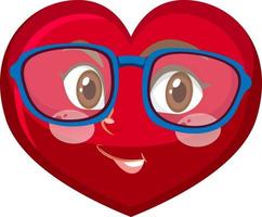 Heart cartoon character with facial expression vector