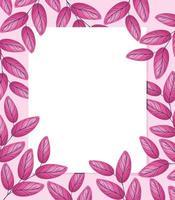marco de hojas rosadas vector