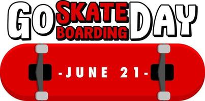 ir al día de skate el 21 de junio banner aislado vector