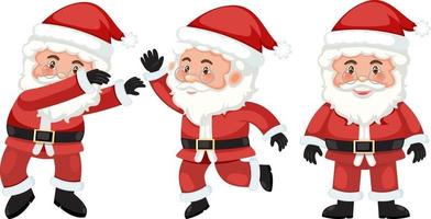 conjunto de personaje de dibujos animados de santa claus con diferentes posiciones vector