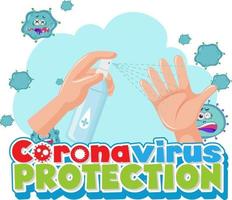 Coronavirus Protection with hands using alcohol sannitizer spray vector