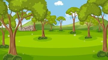 Empty nature park scene with many trees vector