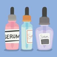 set of serum for skin care vector