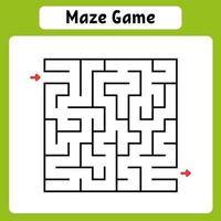 Square maze. Game for kids. Puzzle for children. Labyrinth conundrum. Vector illustration. Find the right path.