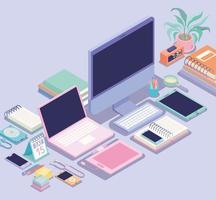 office stuff icons vector