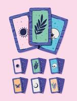 set of esoteric cards on a pink background vector