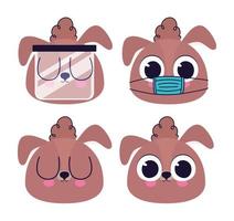 bundle of cute puppys stickers vector
