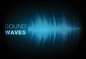 Sound waves oscillating dark light vector