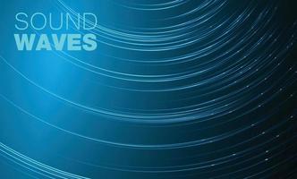 Sound waves oscillating dark light vector