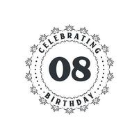 8 Birthday celebration, Greetings card for 8 years birthday vector