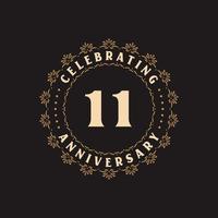 11 anniversary celebration, Greetings card for 11 years anniversary vector