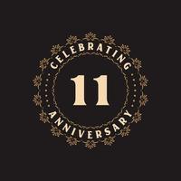 11 anniversary celebration, Greetings card for 11 years anniversary vector