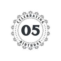 5 Birthday celebration, Greetings card for 5 years birthday vector