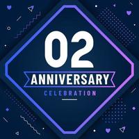 2 years anniversary greetings card, 2 anniversary celebration background free vector. vector